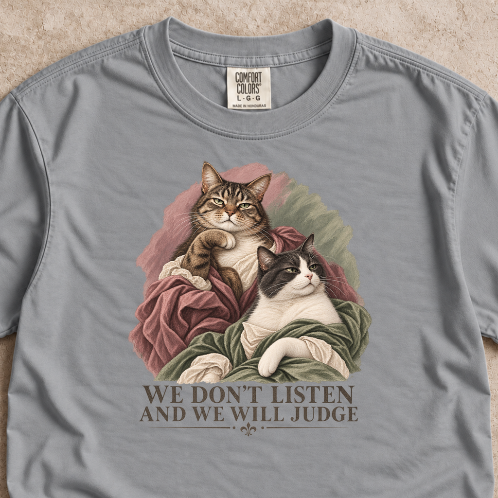 We Don’t Listen and We Will Judge Cat Shirt